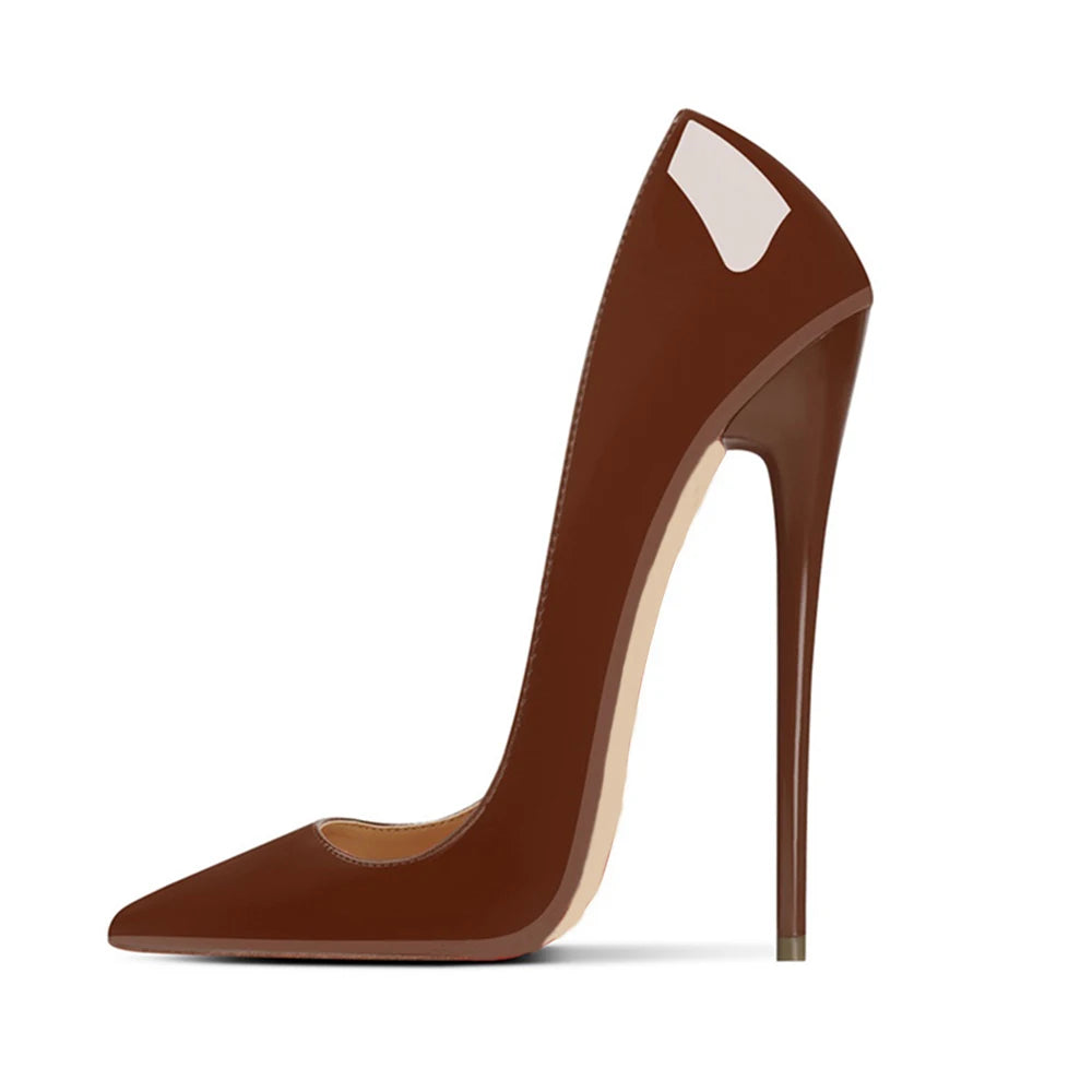 2026 New Arrival Designer Coffee 16cm High Heels SEXY Woman Unisex Man Pumps Pointed toe SHOW Stage SM Model Dress Shoes