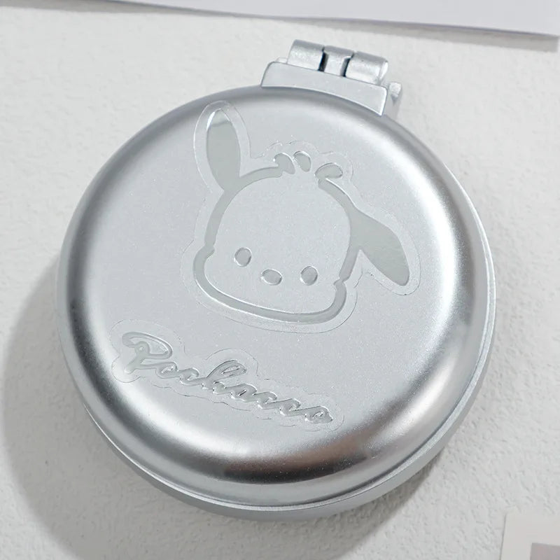 Sanrio Anime Hello Kitty Melody Kuromi Portable Folding Hair Comb with Mirror Cute Makeup Tools Cushion Massage Comb