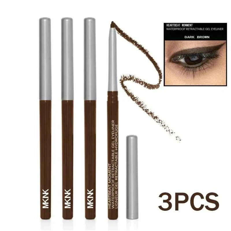 Boldly Defined 3pc Waterproof Black Eyeliner Set – Smudge-Proof, Long-Lasting Dark Brown Gel for Effortless Eye Makeup