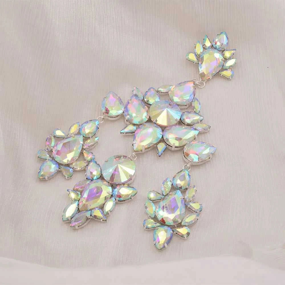 CUIER 22cm Huge Size Drop Pendant Earrings Clip on Drag Queen Jewelry Crystal AB TV show Accessories Men's Earrings Fashion The jack market .AU The jack market .AU Jewellery & Chains $ 122 200001034:200003699#AB silver