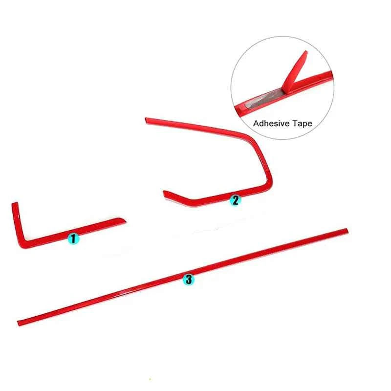 Auto Interior Dashboard Frame Strip Red Trim Sticker for Honda Civic 10th Gen 2016 2017 2018 2019 2020 2021 Left Hand Drive Car