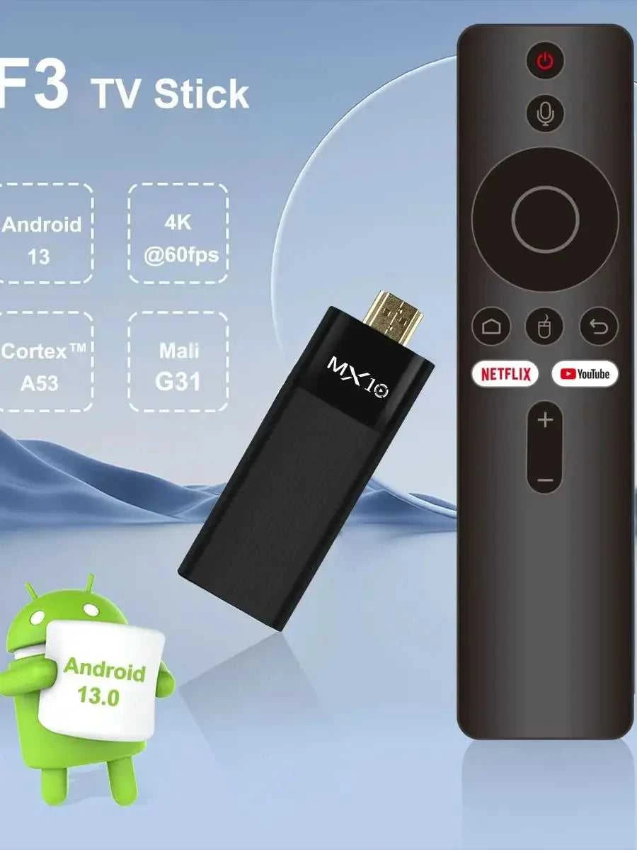 Ultra HD 4K Android TV Stick MX10-F3 Stick Mini Home TV Stick H313 Quad Core Support 2.4/5G Dual Wifi 2GB RAM 16GB ROM The jack market .AU The jack market .AU Accessories Electronics $ 83 14:193