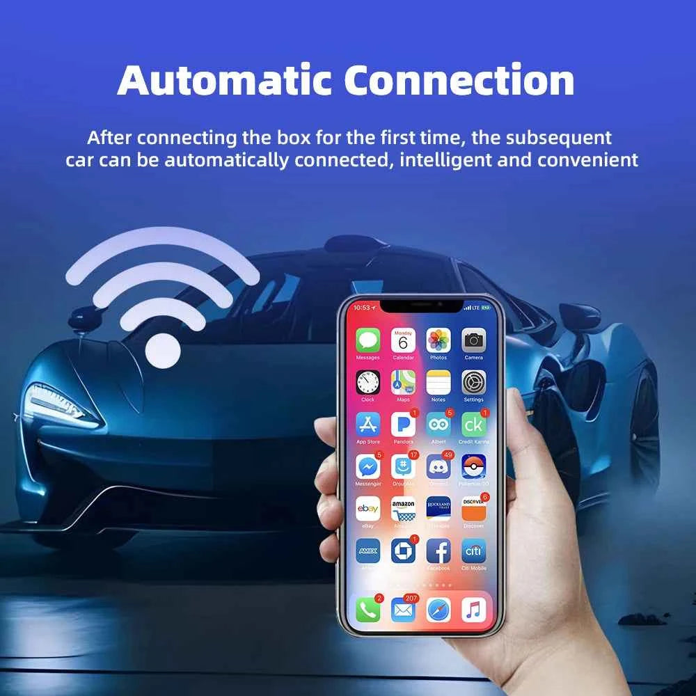 Carplay Android Wireless 2-In-1 Adapter Car Gadget Smart Magic Box Plug and Play 5Ghz Wifi Plug and Play Seconds Link