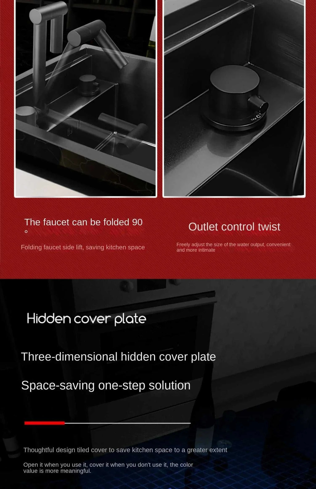 55cmx32cm 304 Nano Stainless Steel Hidden Sink Folding Faucet with Large Single Slot and Cover Plate Bar Counter Cup Washer The jack market .AU The jack market .AU Home $ 237 14:200004890#55cmx32cm;200007763:203372089