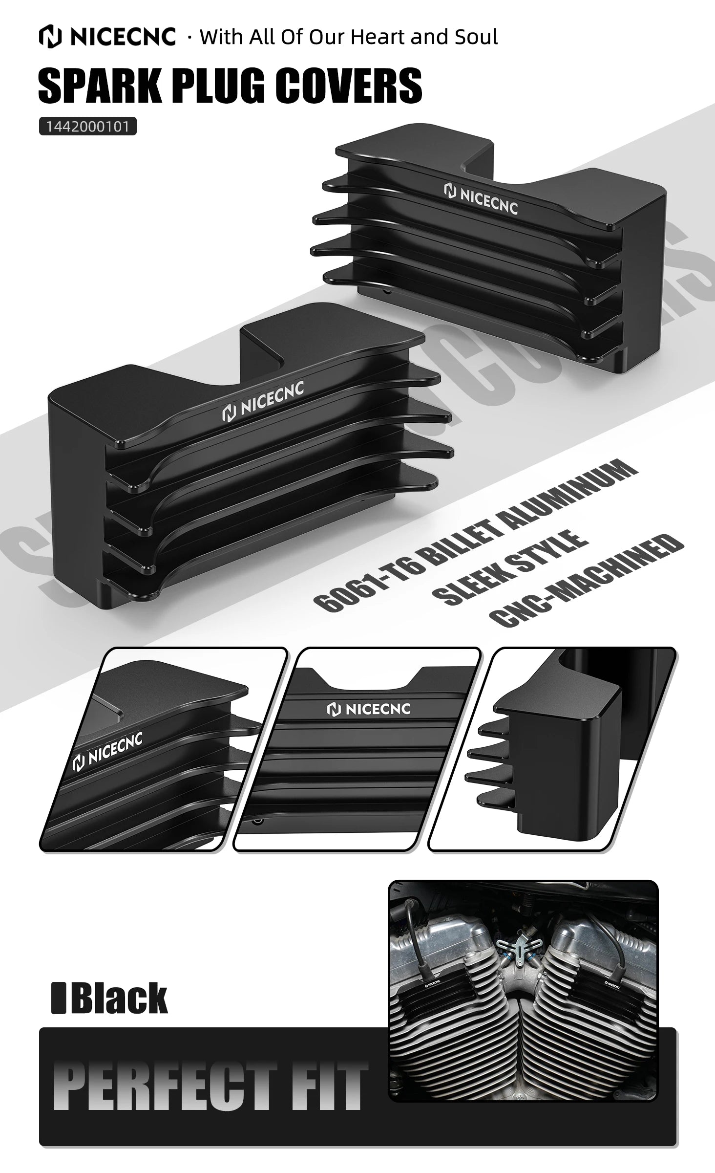 Spark Plug Decorative Covers For Harley Forty Eight XL1200X Iron 883 XL883N 2010-2022 Sportster 1200 Custom /883 Low/SuperLow