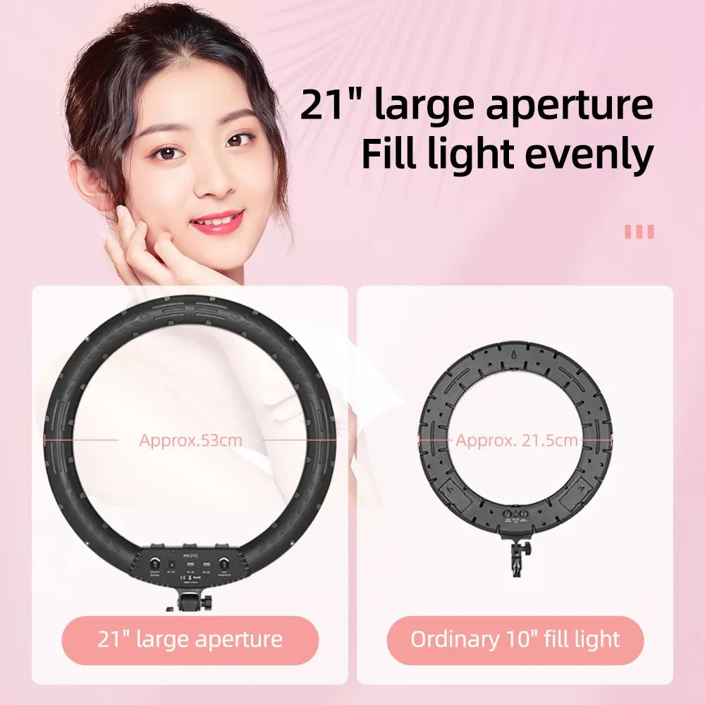 AMBITFUL 18" 21" 50W LED Ring Light Annular Lamp Bi-color 3000K-6000K  + Remote Control for Video YouTube Ringlight Makeup Light