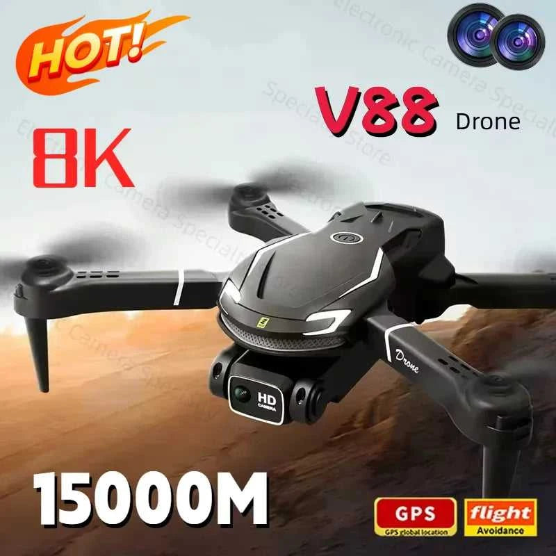 Drone V88 8K 5G Professional HD Dual Camera Aerial Photography 15000M Remote Control Aircraft Folding Quadcopter 2026 New The jack market .AU The jack market .AU Drones $ 96 14:29#Black Dual 8K-1B