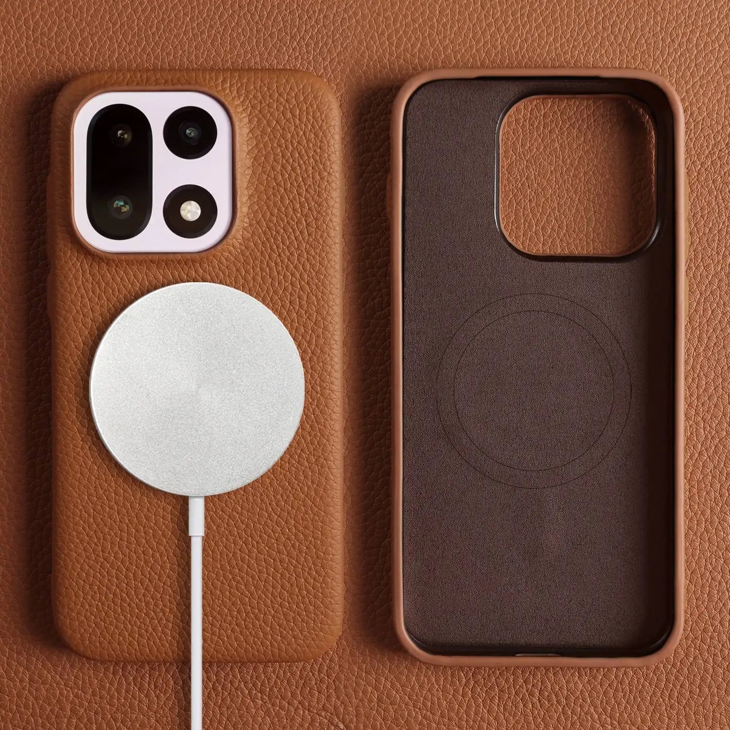 For Oneplus 15 Case 13R 12 10R 8Pro 7T 9R 7TPro Case Luxury Genuine Leather Cases For Magsafe Oneplus Phone Cover Magnetic Coque