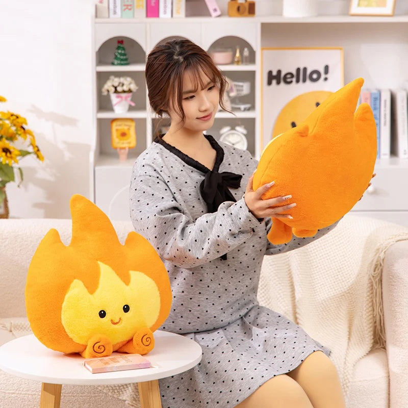 46CM Cute Little Fire Man Plush Toys Cartoon Anime Stuffed Dolls Kawaii Room Decor Toy Hobby Collection