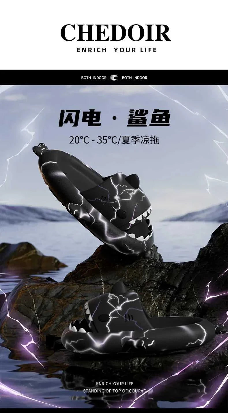2025 Men Cool Lightning Shark Slippers Boys Bathroom Non-slip Sandals Outdoor Comfortable EVA Flip Flops Adult Soft Flat Shoe The jack market .AU The jack market .AU Step Up Your Style: Trendy Shoes for Every Occasion! $ 67 14:771#A;200000124:200000285#40-41