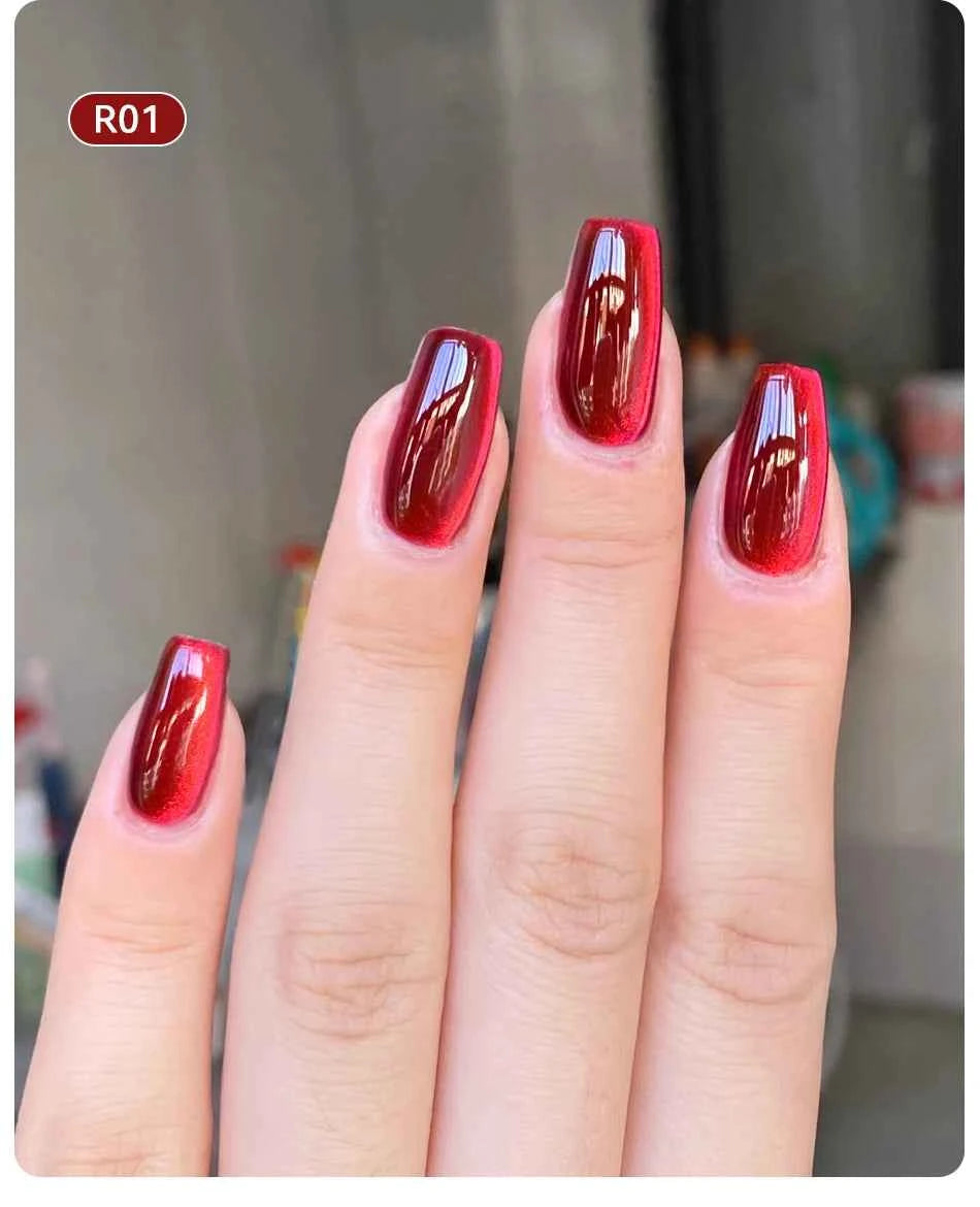 UR SUGAR 15ml  Autumn Winter Red Cat Magnetic Gel Nail Polish White Dopamine Nail Sparkling Glitter Soak Off UV LED for Manicure