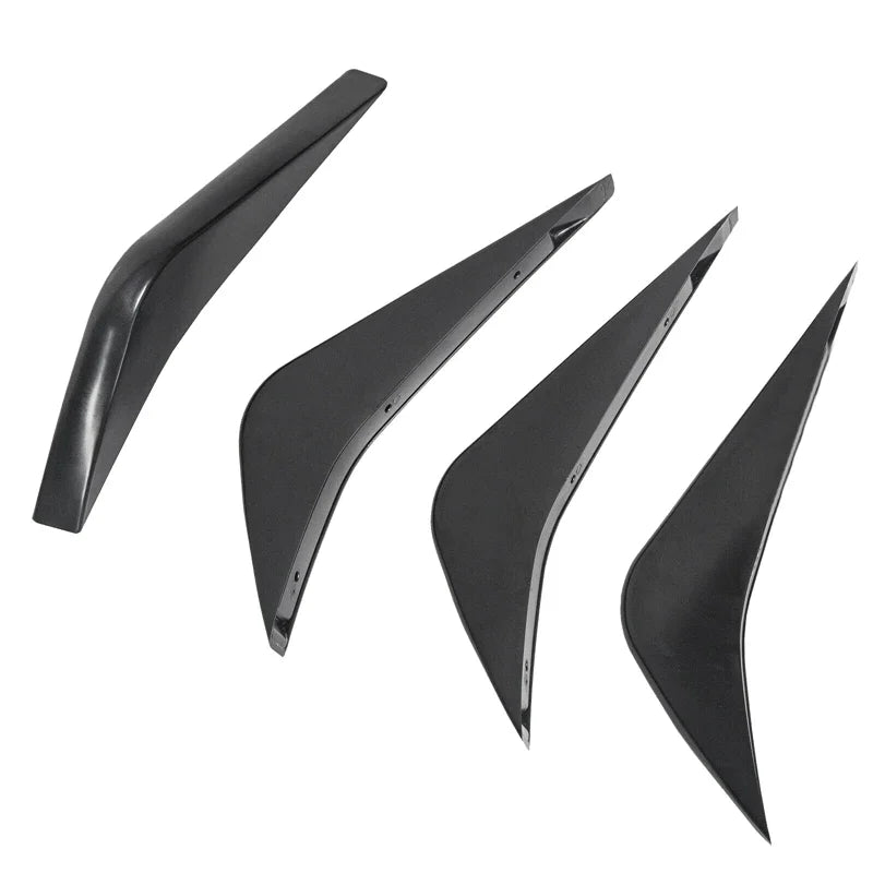For 2014-2019 Chevrolet Corvette C7 Universal 4pcs Car Rear Bumper Lip Diffuser Shunt Fin Body Spoiler Canard Car Exterior Parts