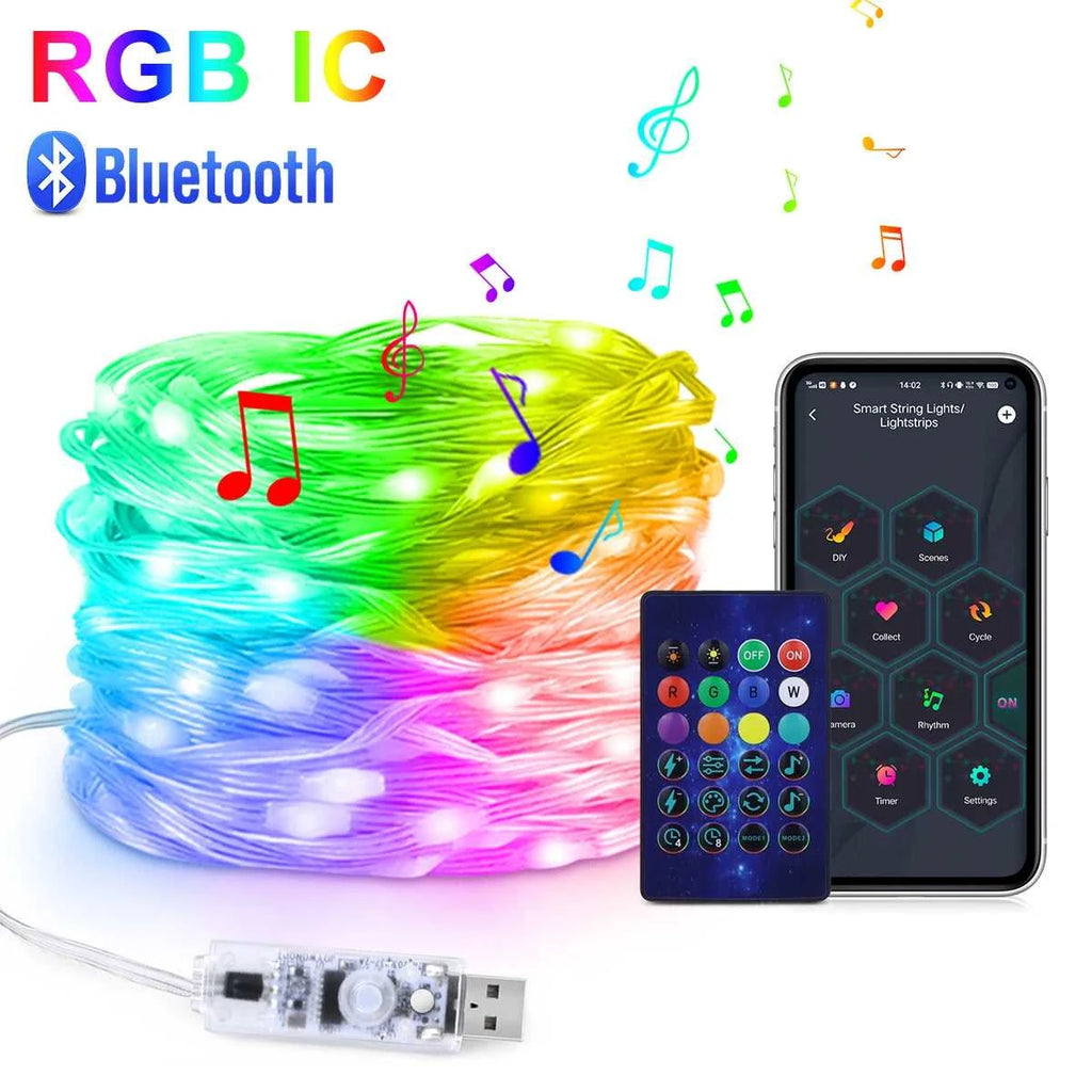 10M/20M Programmable USB 5V LED Light Neon Strip Smart Bluetooth Addressable WS2812 RGBIC Fairy String Light For Christmas Decor The jack market .AU The jack market .AU Home $ 51 136:200002572#5M-50LEDS