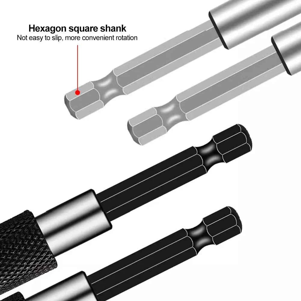 BrandName Self-Locking Hex Shank Screwdriver Bit Holder - Quick Release Magnetic Extension Rods (60/100/150mm)
