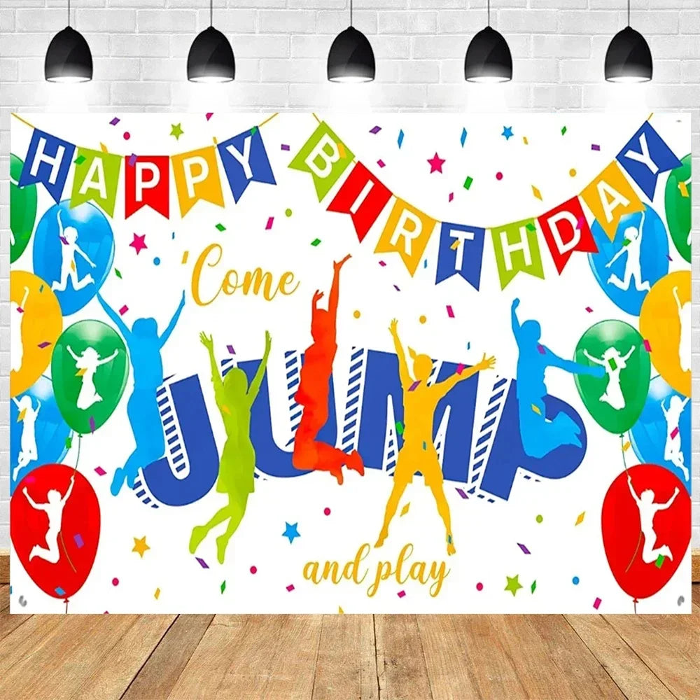 Let's Flip Athlete Gymnast Gymnastic Theme Jump Tumble Play Gymnast Rhythmic Gymnastic Girl Birthday Party Baby shower Backdrop