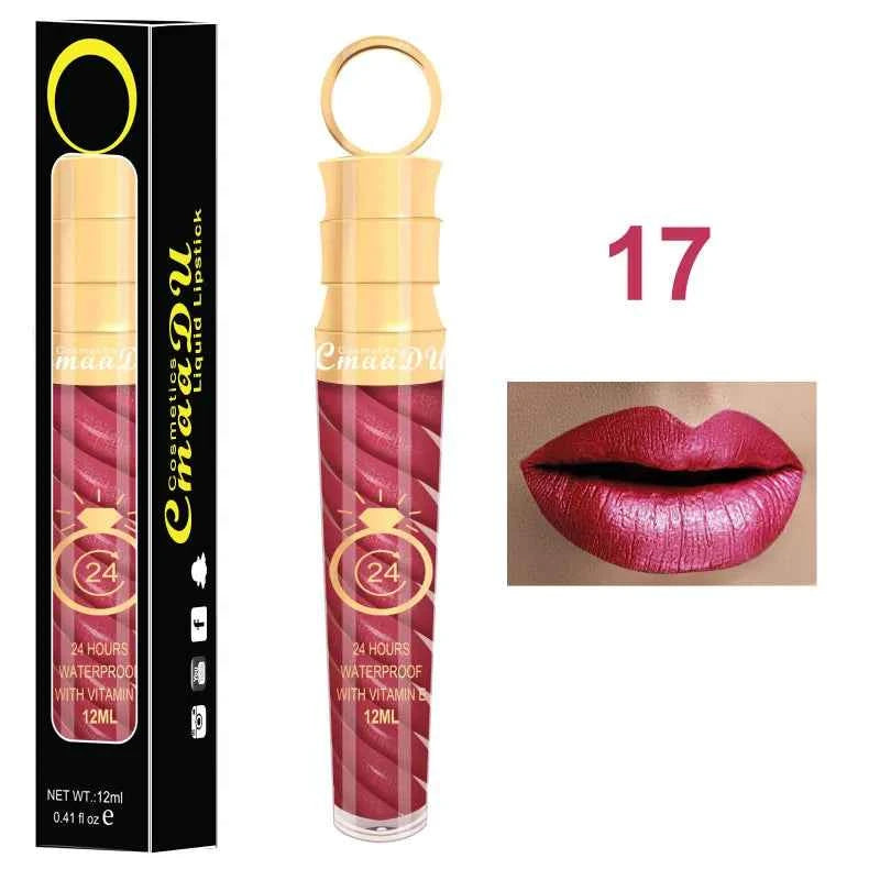 1 Pcs Matte Lip Gloss Waterproof Selection Spiral Glossy Lipstick Long-lasting Non-stick Cup Non-fading Exquisite Gift