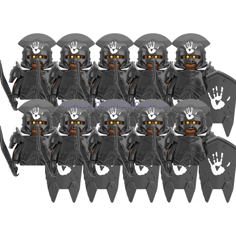 MOC Military Soldier Movie Character Building Blocks Accessories Medieval Castle Knight Helmet Shield Mini Brick Gift Toy E008