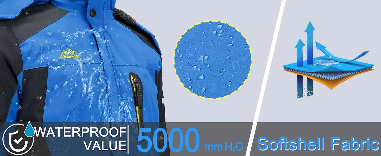TACVASEN Men's Waterproof Ski Jacket Fleece Lining Warmth Parka Winter Snow Working Outdoors Hooded Coat Rain Shell Windbreaker The jack market .AU The jack market .AU Men Fashion $ 76 14:771#Blue;5:361385#CN 4XL (US L)