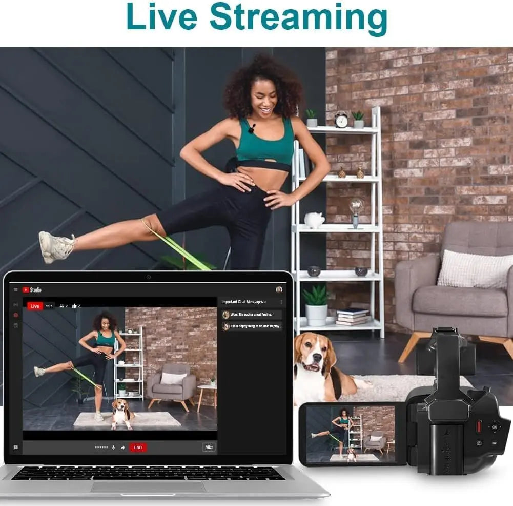 4K Professional Video Cameras for Photography 64MP Ultra HD 18X Digital Zoom Camcorders YouTube Live Streaming Vlog Recorder