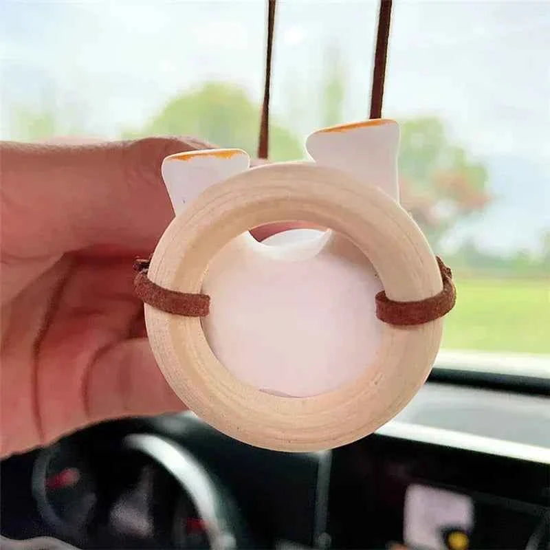 Cute Anime Car Interior Decoration Gypsum Swing Duck Auto Rearview Mirror Pendant For Kawai Car Decoration Accessories