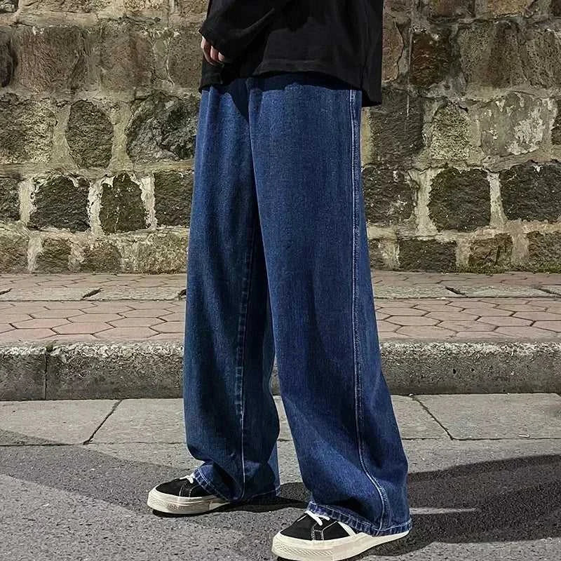 Korean Style Streetwear New Fashion Baggy Casual Men Jeans High Street Harajuku Denim Trousers Men Brand pants Black grey Blue The jack market .AU The jack market .AU Men Fashion $ 36 14:365458#Image color;5:361386