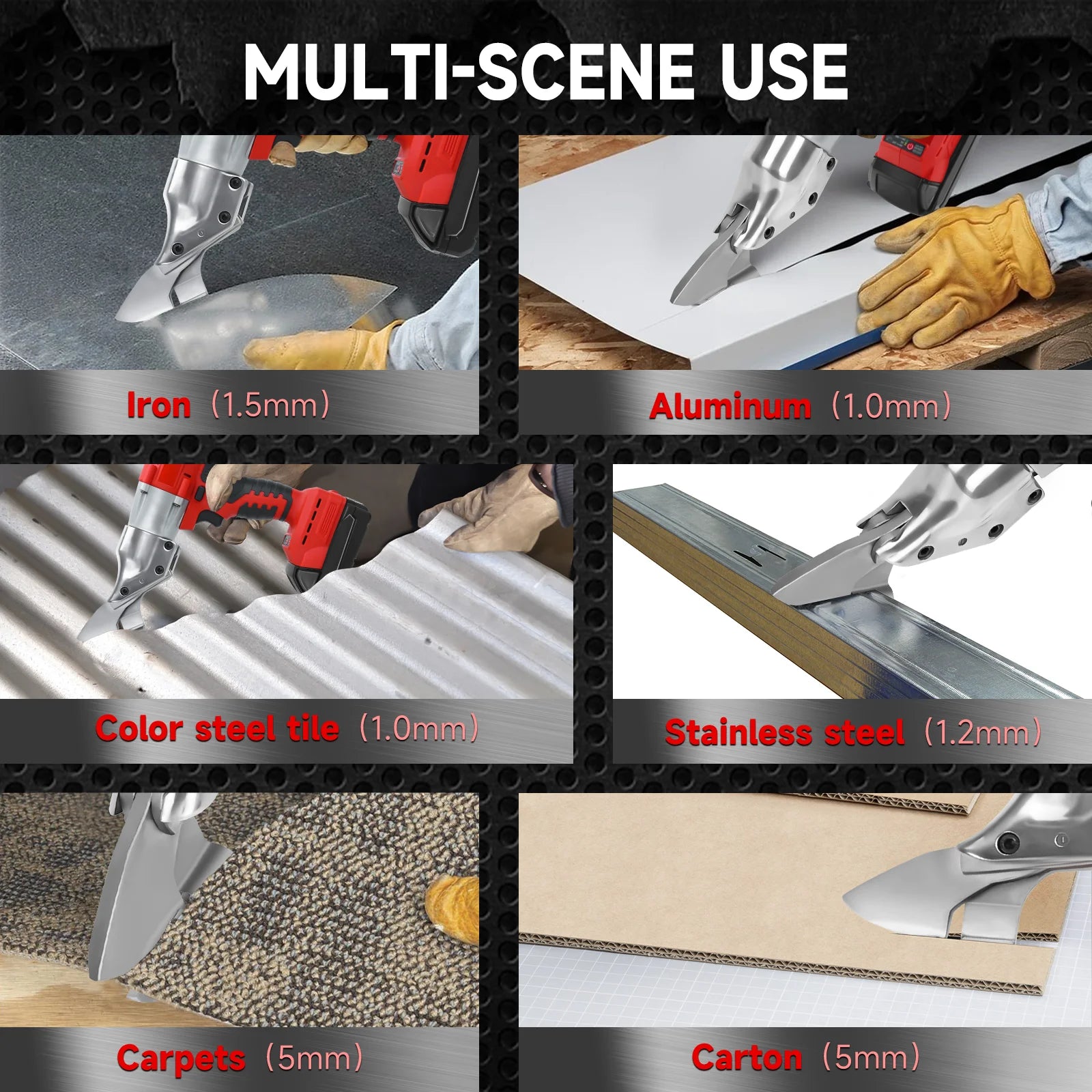 400W Cordless Metal Shear Brushless Electric Metal Scissors 360 Degree Pivoting Head for Milwaukee 18V Battery (No Battery)