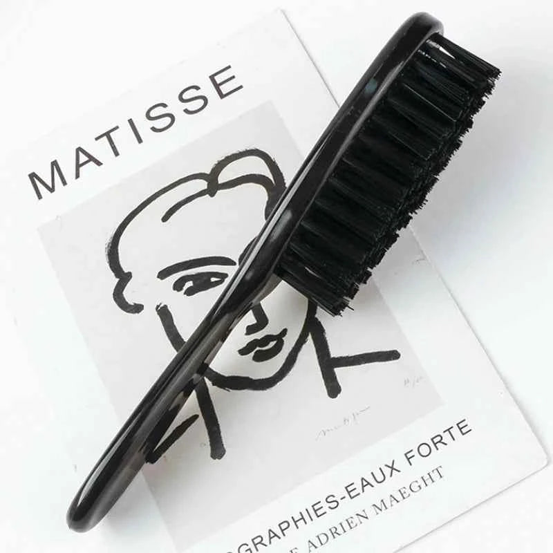 1PC Black Professional Fade Brush Barber Neck Sweeping Brush Comb Haircut Accessories Facial Cleaning Tools For Men Brushes Comb