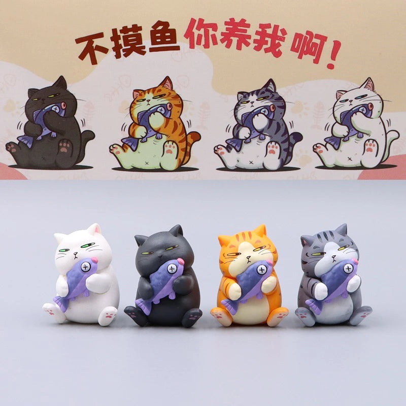 New Products In Stock No Fish You Keep Me Blind Box Fish Cat White Cat Orange Cat Trendy Toy Christmas Day Surprise Gifts