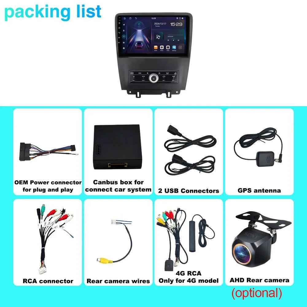 For Ford Mustang V S-197 2009 - 2014 5G WIFI Car screen Android Auto Radio Carplay Navigation Multimedia Stereo Player 8Core DVD