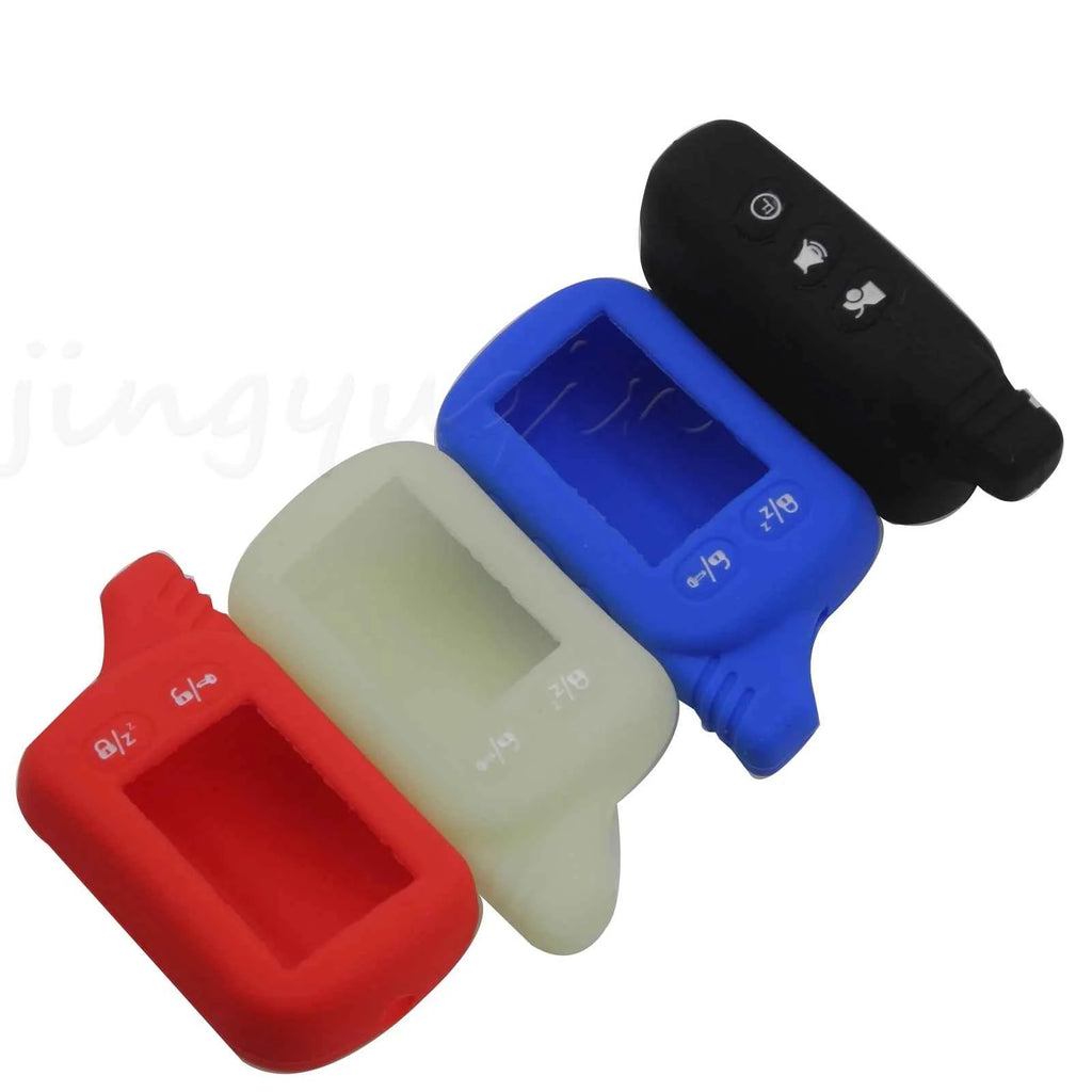 jingyuqin Silicone Key Case For Tomahawk TZ9030 TZ9020 TZ9031 TZ7010 Scher-khan Two Way Car LCD Alarm Remote Keychain Cover