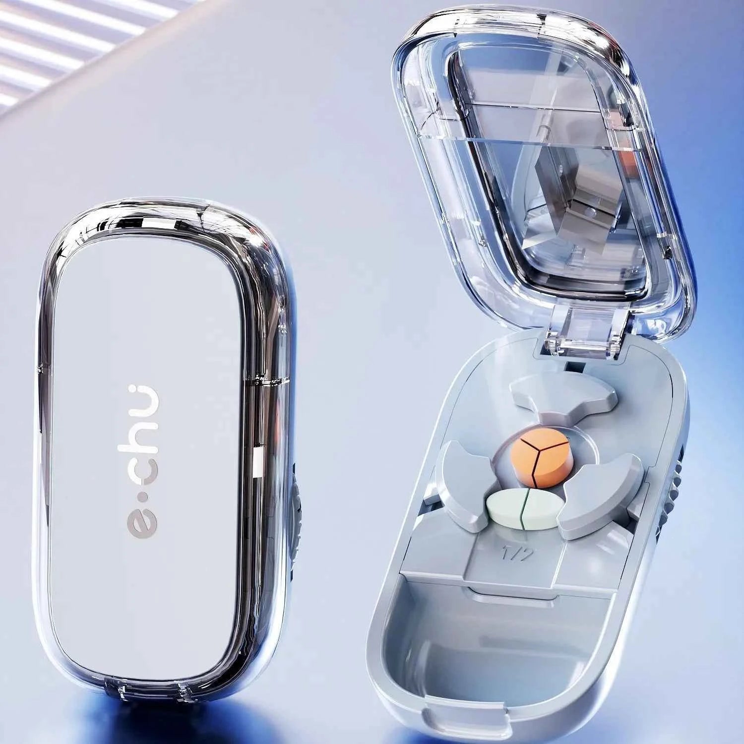 3in1 Medicine Cutter Precise Cutting Into Half / Third / Quarter Drug Divider Organizer Portable Tablet Splitting Pills Splitter