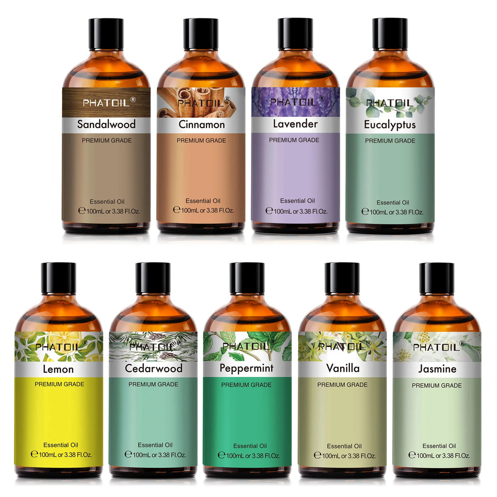 PHATOIL Aromatherapy Essential Oil For Skin Care,Diffuser,Massage & Candle Making-100ml Lavender Cinnamon Eucalyptus Aroma Oils - Jack market 1988Jack Market 1988