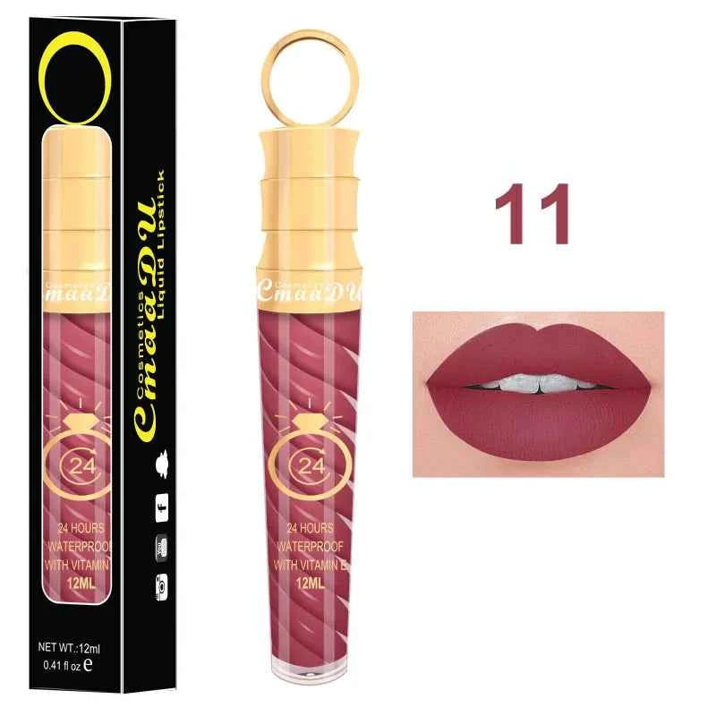 1 Pcs Matte Lip Gloss Waterproof Selection Spiral Glossy Lipstick Long-lasting Non-stick Cup Non-fading Exquisite Gift