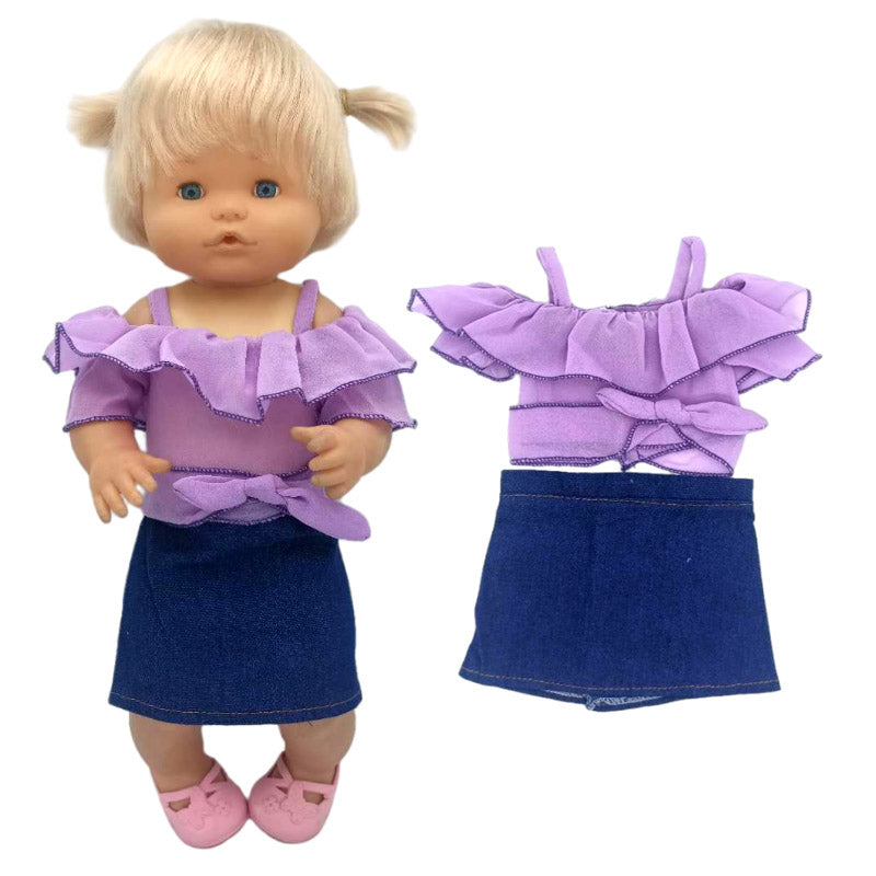 Nenuco 17-Inch Baby Doll Dress - Festive Christmas Tree Design with Red & Green Skirt for 40cm Dolls