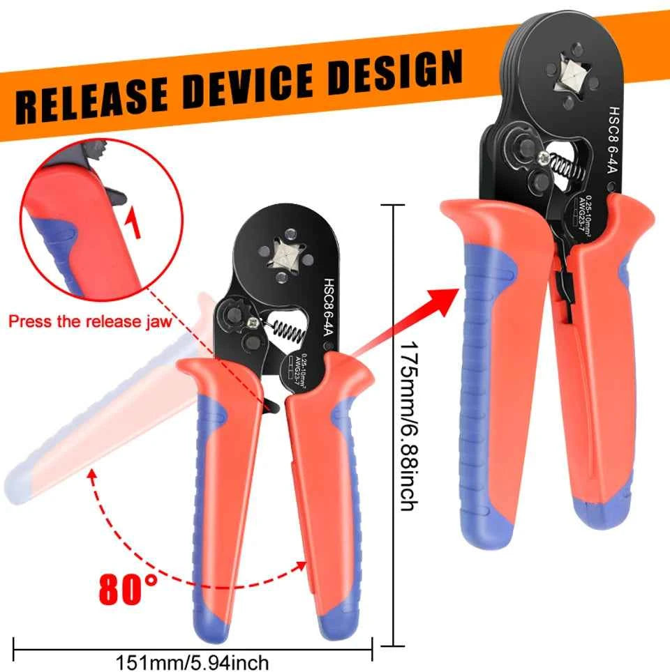 HSC8 Crimping Pliers - Versatile Wire Crimper for Ferrule Sleeves & Tubular Terminals