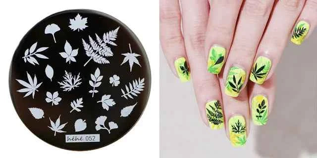 Maple Leaf Nail Stamping Plates - Stunning Autumn & Winter Leaf Designs for Unique Manicures