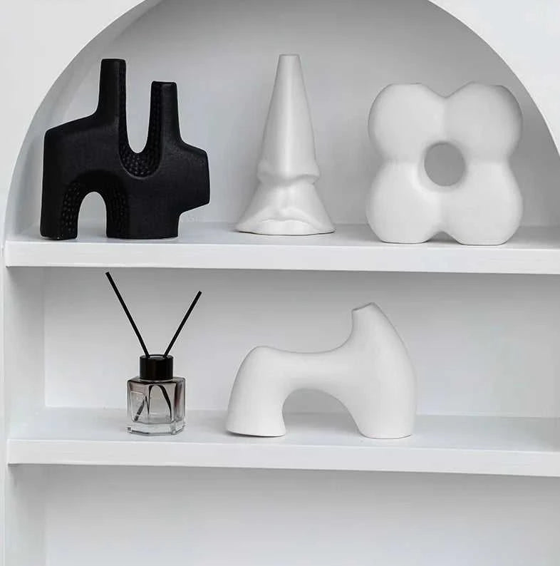 Nordic Decoration Home Flower Vase Black and White Art Ceramic Vase Minimalism Dried Flower Arrangement Accessories B&B Ornament The jack market .AU The jack market .AU Home $ 51 14:200006155#1pcs