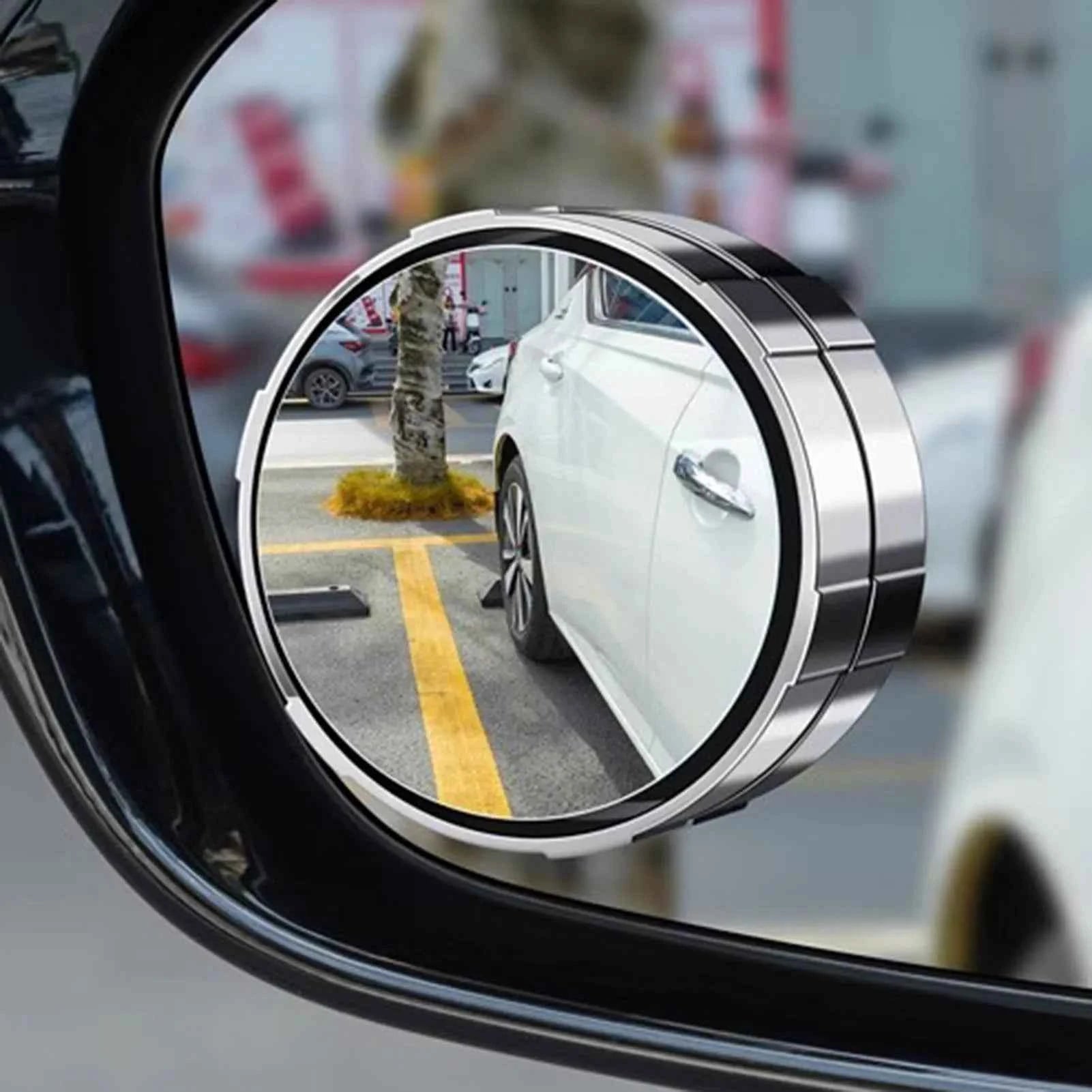 Car Blind Spot Mirror 360 Degree Adjustable Round Convex Rear View Mirror with Suction Cup Wide Angle Clear HD Anti Glare
