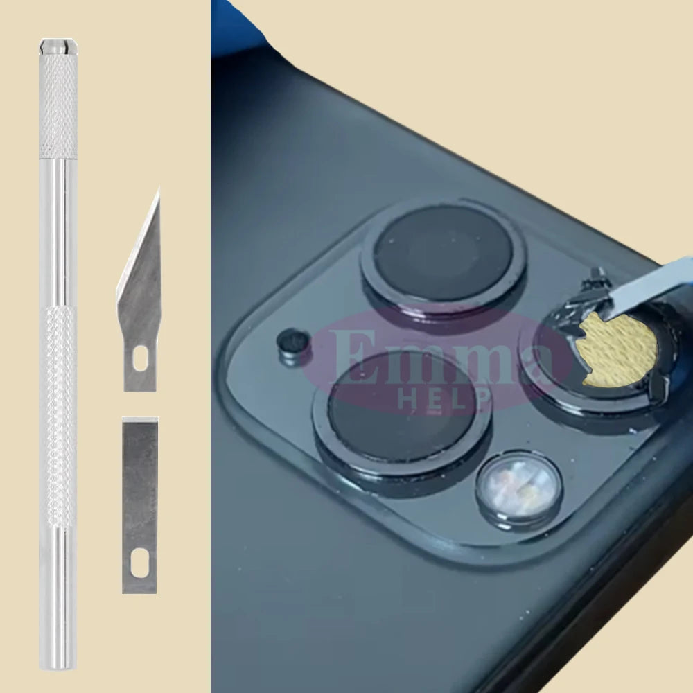 Sapphire Camera Lens Glass for iPhone 15/14/13/12/11 Pro Max Plus Mini - Complete Repair Kit with Adhesive