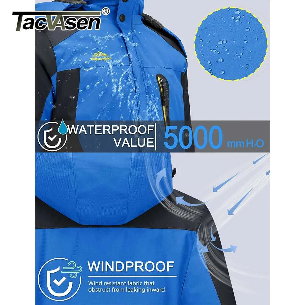 TACVASEN Men's Waterproof Ski Jacket Fleece Lining Warmth Parka Winter Snow Working Outdoors Hooded Coat Rain Shell Windbreaker The jack market .AU The jack market .AU Men Fashion $ 76 14:771#Blue;5:361385#CN 4XL (US L)