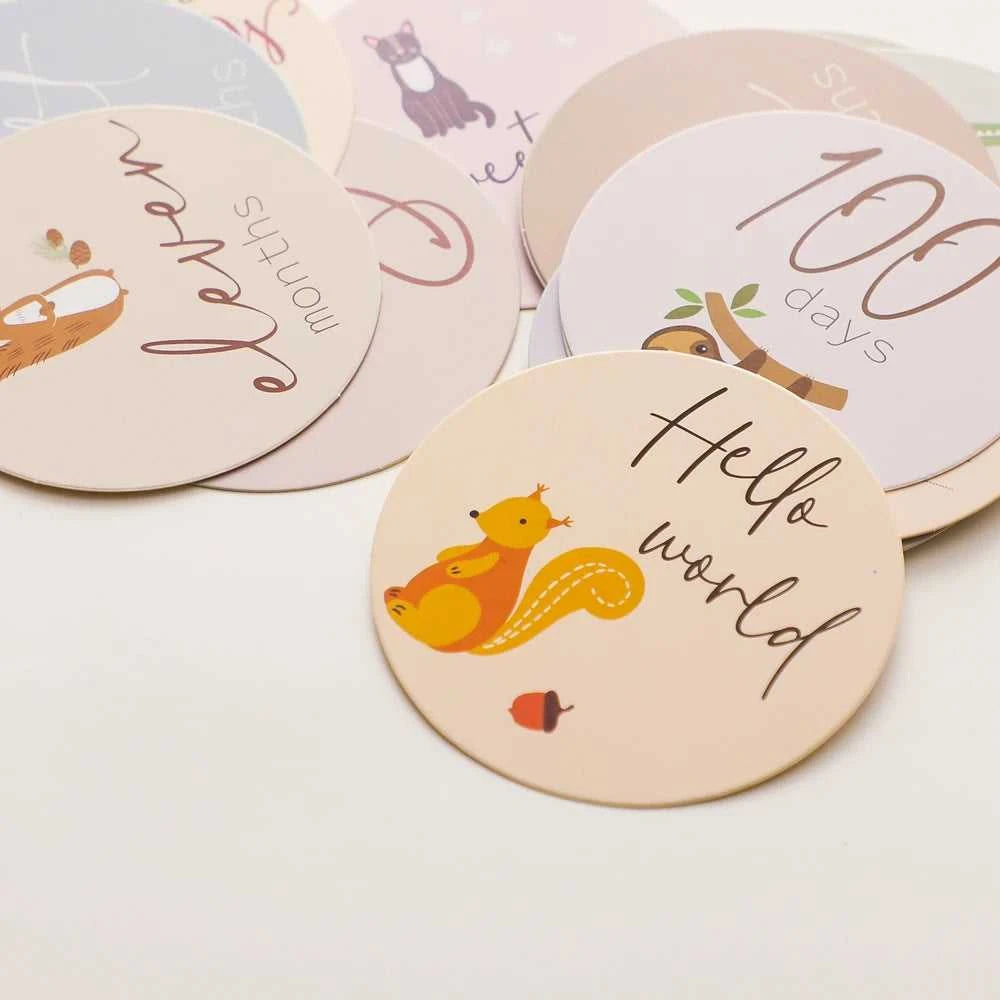Baby Bear Milestone Number Monthly Memorial Cards Newborn Birthday Gifts Souvenir Newborn Birth Photo Photography Accessories