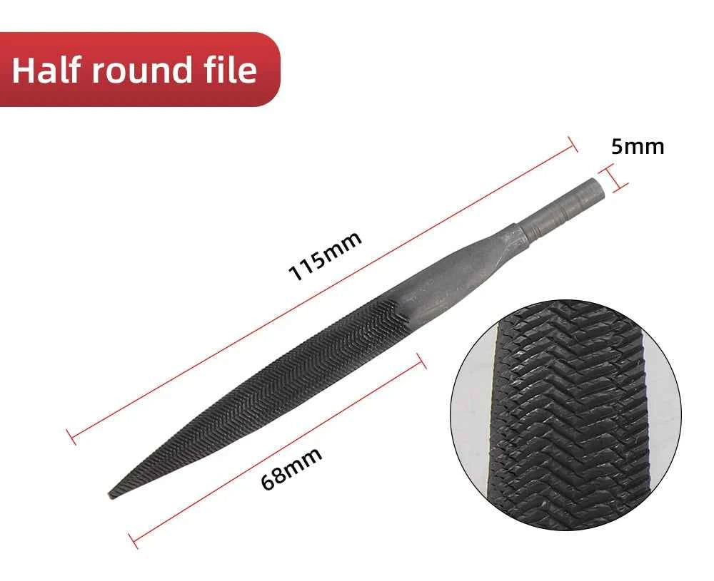 4pcs Air File Bit Set - 5mm Flat Polishing & Grinding Bits for Electric & Pneumatic Tools