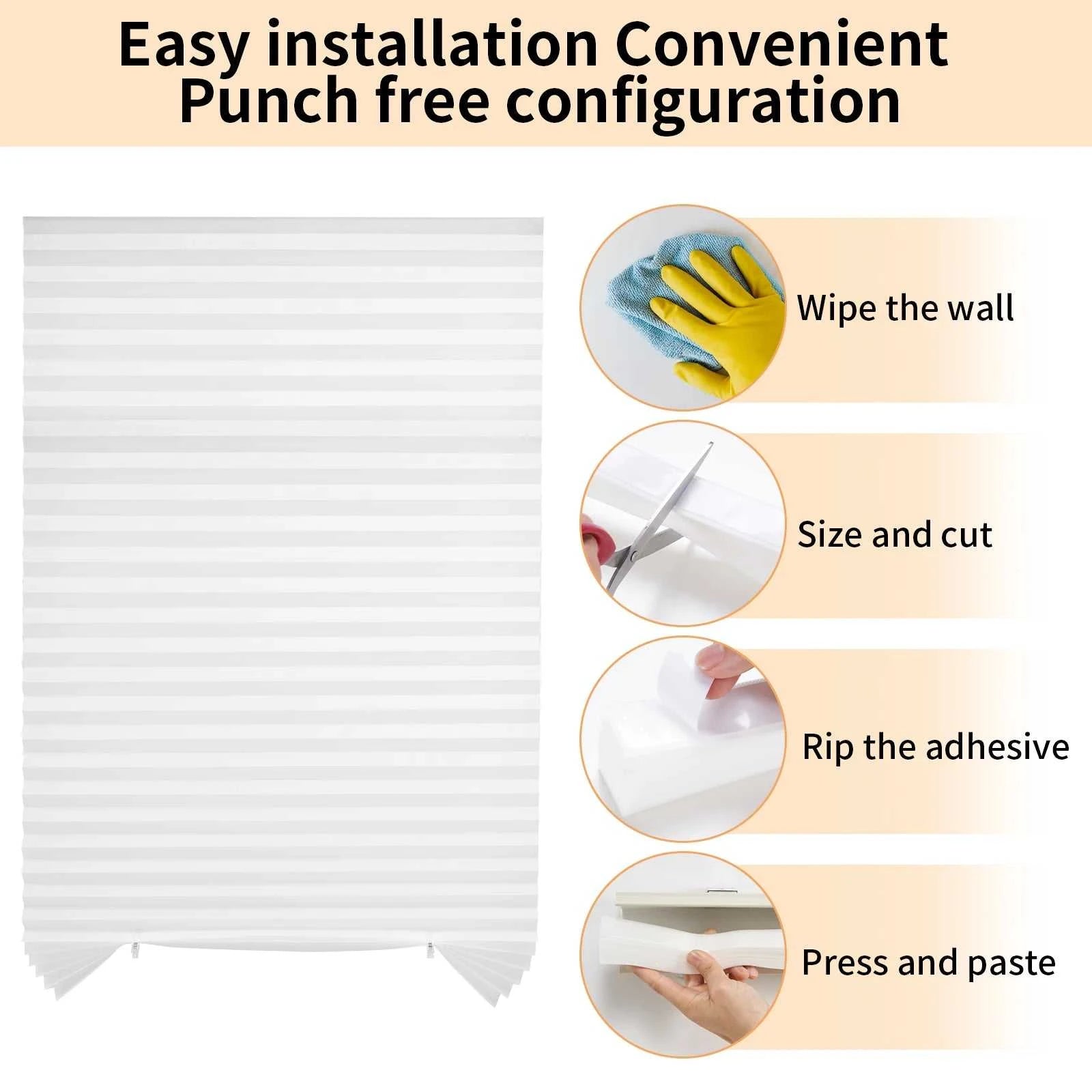 Window Blind Self Adhesive Pleated Blinds Cordless No Drill Light Filtering Bedoom Darkening Blackout Shades for Home Travel The jack market .AU The jack market .AU Home $ 53 14:201504127#Grey Full blackout