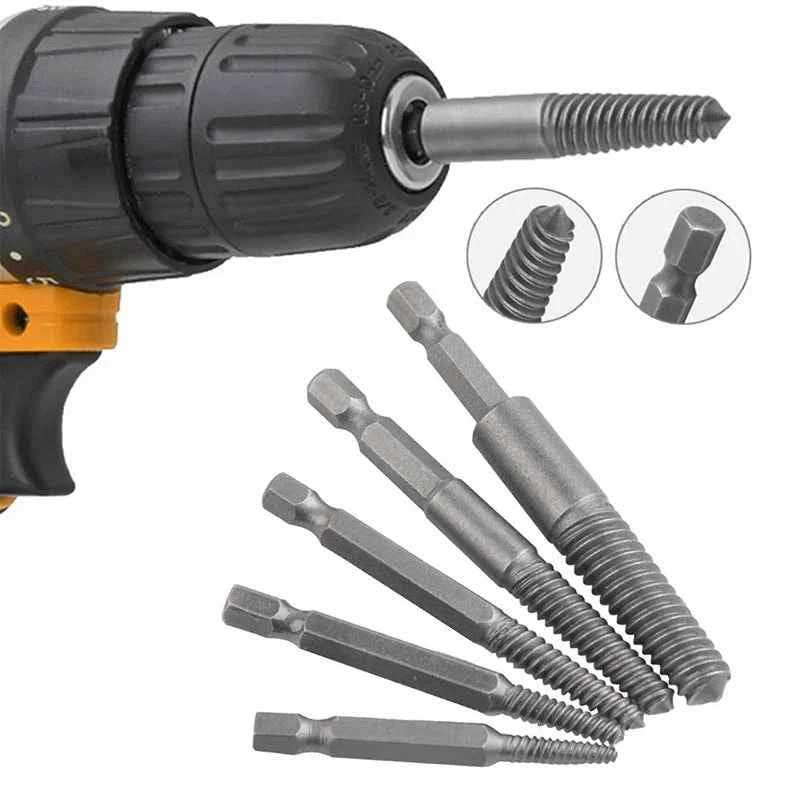 HexaFix Broken Screw Extractor Set - 5PC Hexagonal Handle Tool for Effortless Thread Removal
