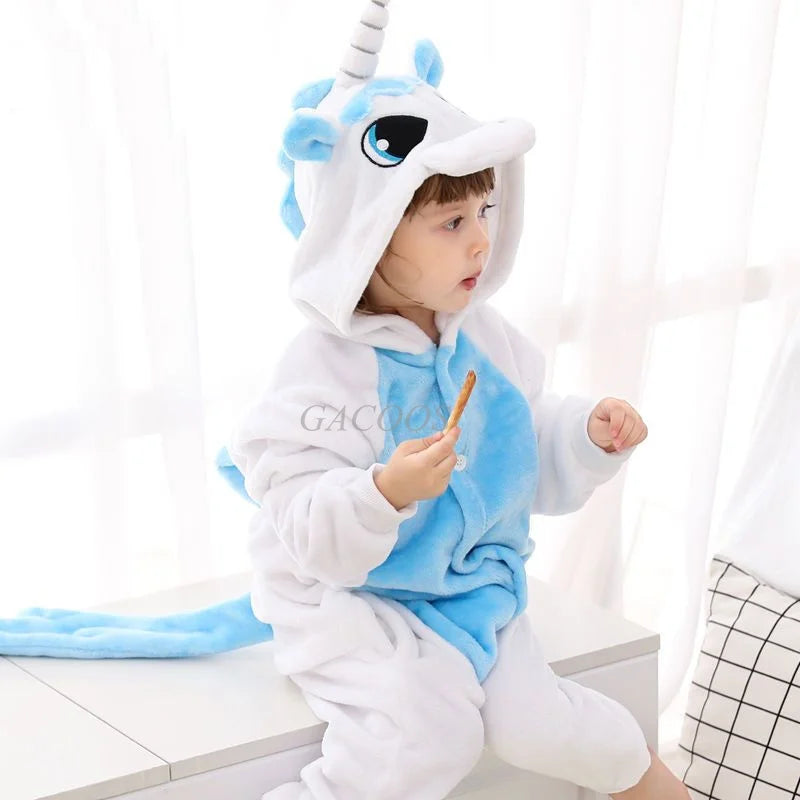 Boy Girl Kigurumi Pajama Sets Panda Unicorn Pajamas For Women Pijimas Cat Onesie Adult Animal Sleepwear Winter Warm Pyjamas Kids
