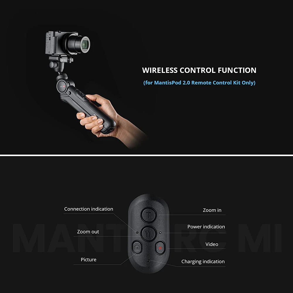 PGYTECH MANTISPOD 2.0 Bluetooth Mini Camera Vlogging Tripod|6 Modes Small Travel Flexible DSLR Pocket Stand With Remote Control