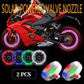 Solar powered car wheel hub lights ghost fire rainbow flashing decorative lights electric car valve lights motorcycle tire light