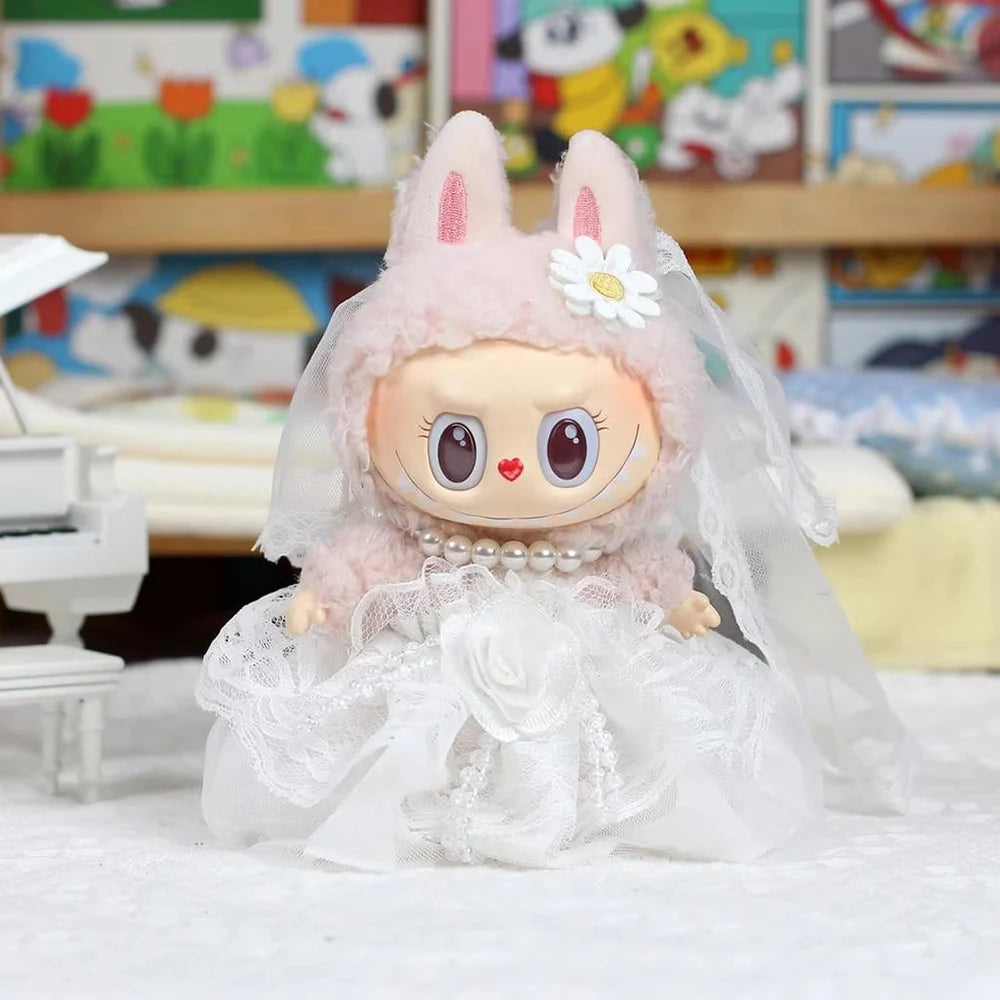 Suitable for 17cm Labubu Doll Clothing Set Wedding Dress Macaron Suitable for Labubu Clothing