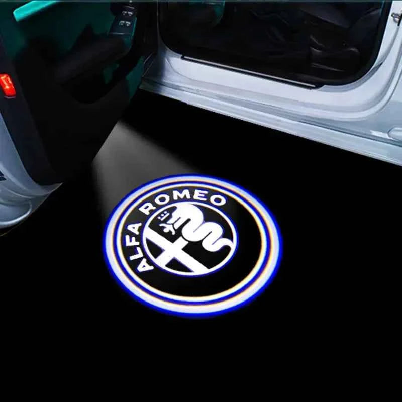 2pcs FOR Alfa Romeo LED Car Door Welcome Light Logo Projector Giulia Giulietta Mito Stelvio Brera 147 156 159 car-styling