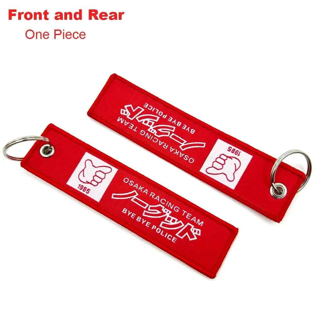 JDM Racing Keyring Embroidered Nylon Fabric Keychain Moto Keychain Car Key Tags for Nos Nightkids Keychain Motorcycle Initial D